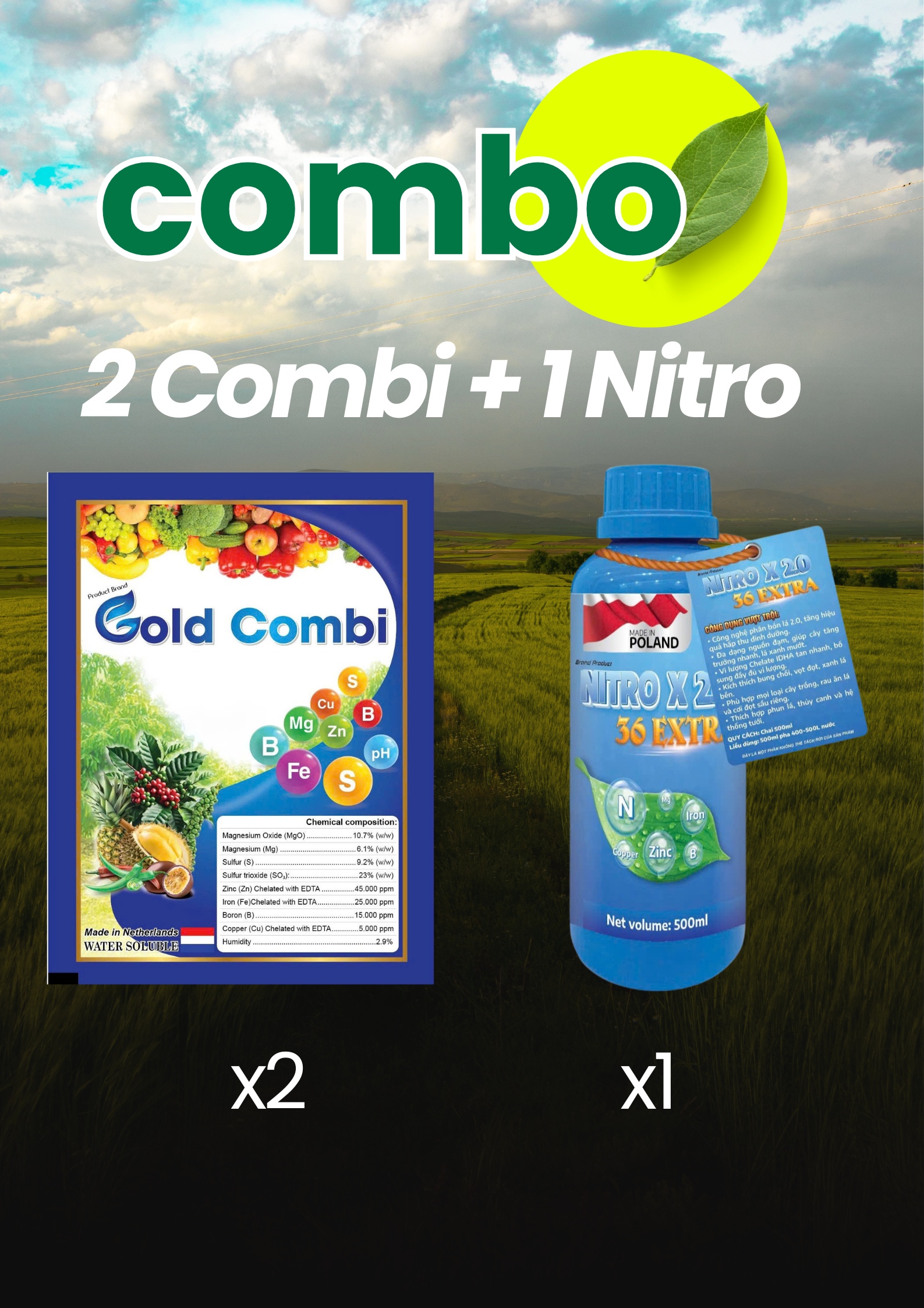 Combo 1: Siêu Vọt Đọt F1. Gold Combi & Nagen Nitro Magie